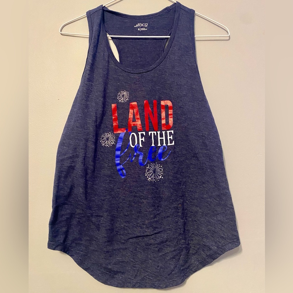BCG, navy, racer back tank top